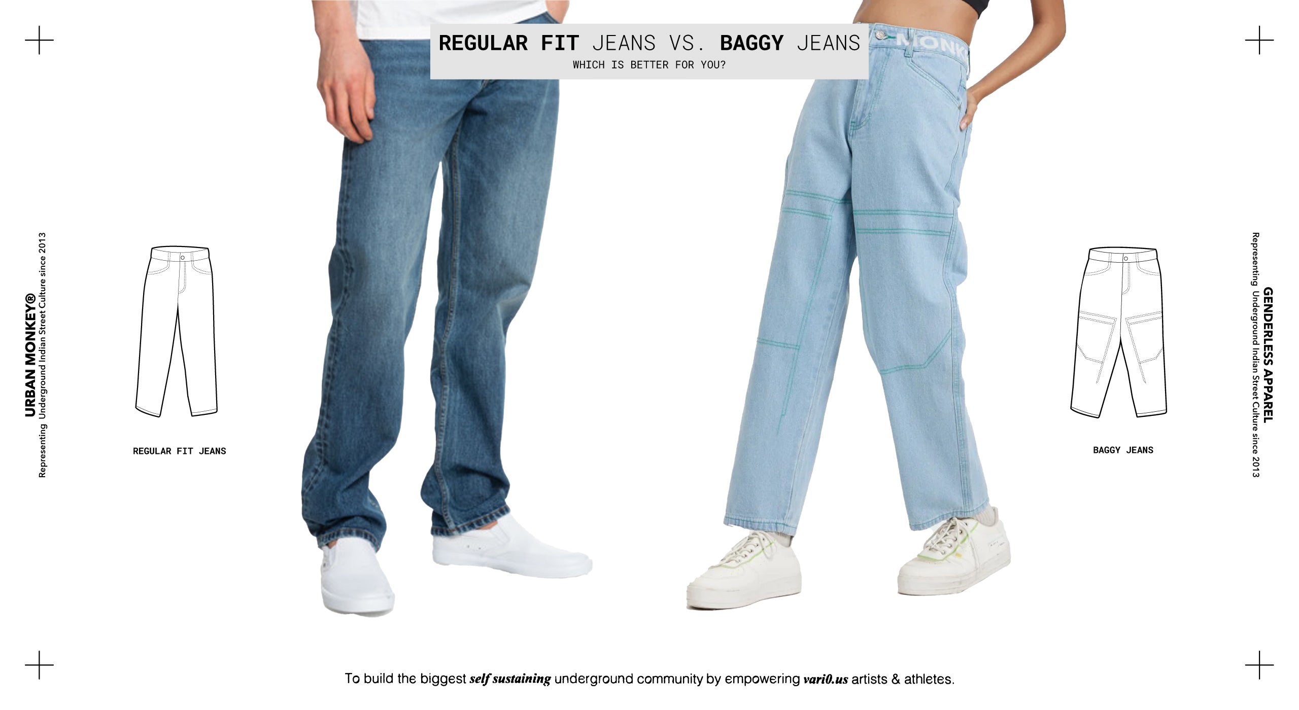 Pil Oxide Piping Regular Fit Jeans vs. Baggy Jeans : Which is Better for You? – Urban Monkey®