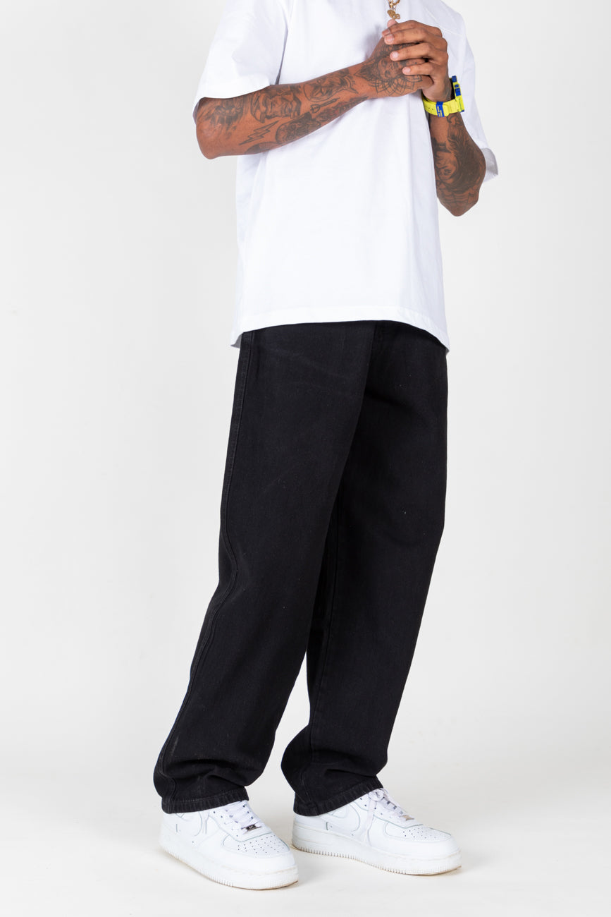 Buy Black Relaxed Straight-Cut Jeans Online – Urban Monkey®