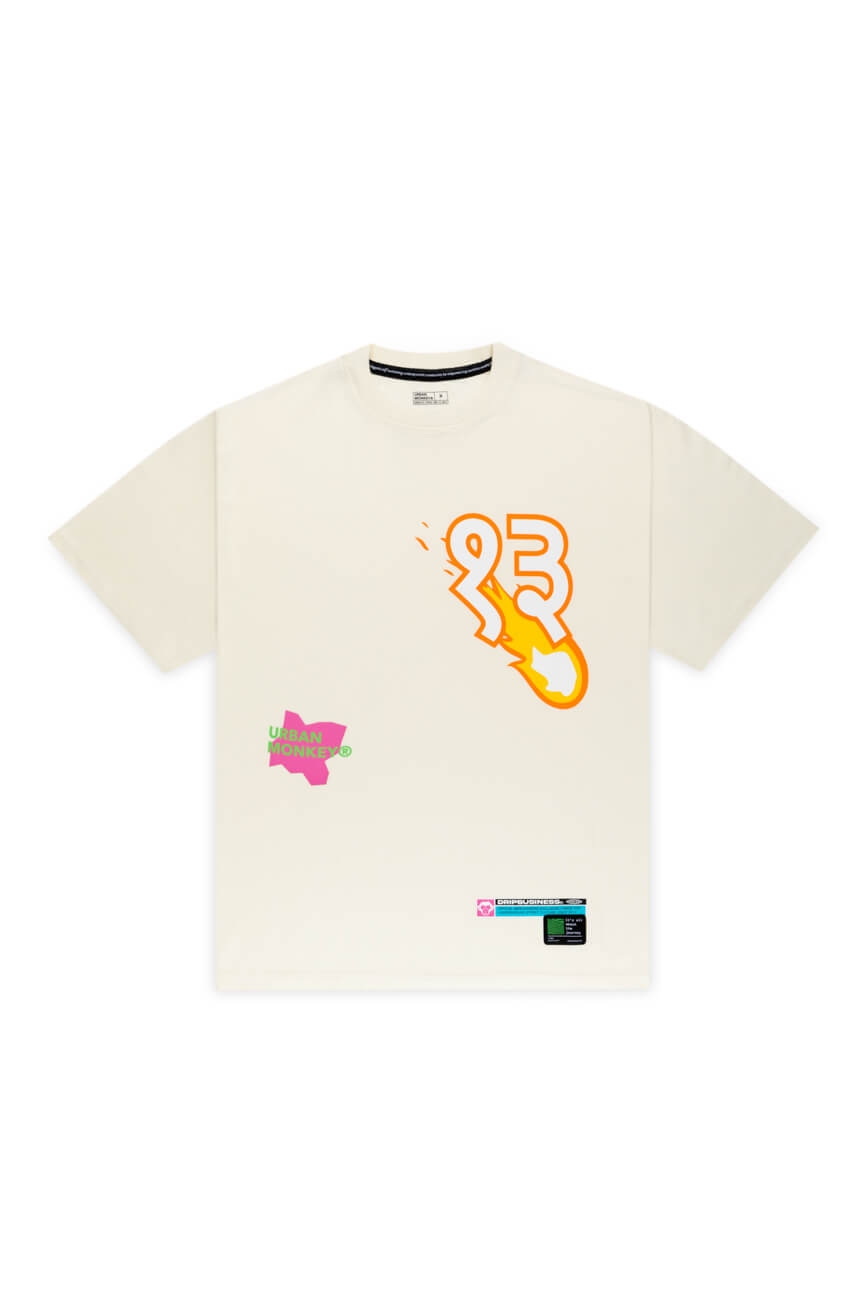 Buy Drip Biz Off-White Oversized Fit Tshirt Online – Urban Monkey®
