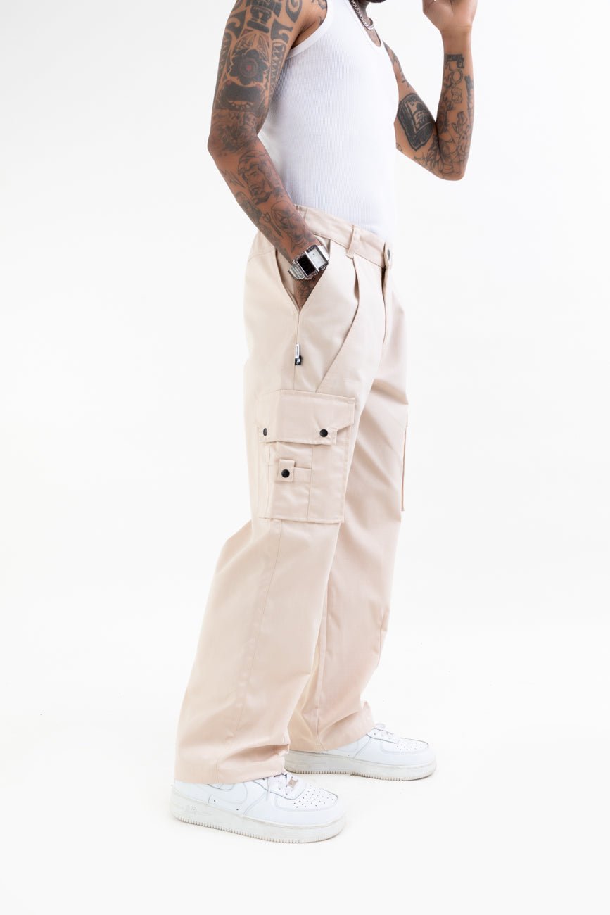 Buy Ripstop Beige Wide Leg Cargo Pants Online – Urban Monkey®