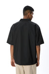 Short Sleeve Half Zipper Shirt // Black