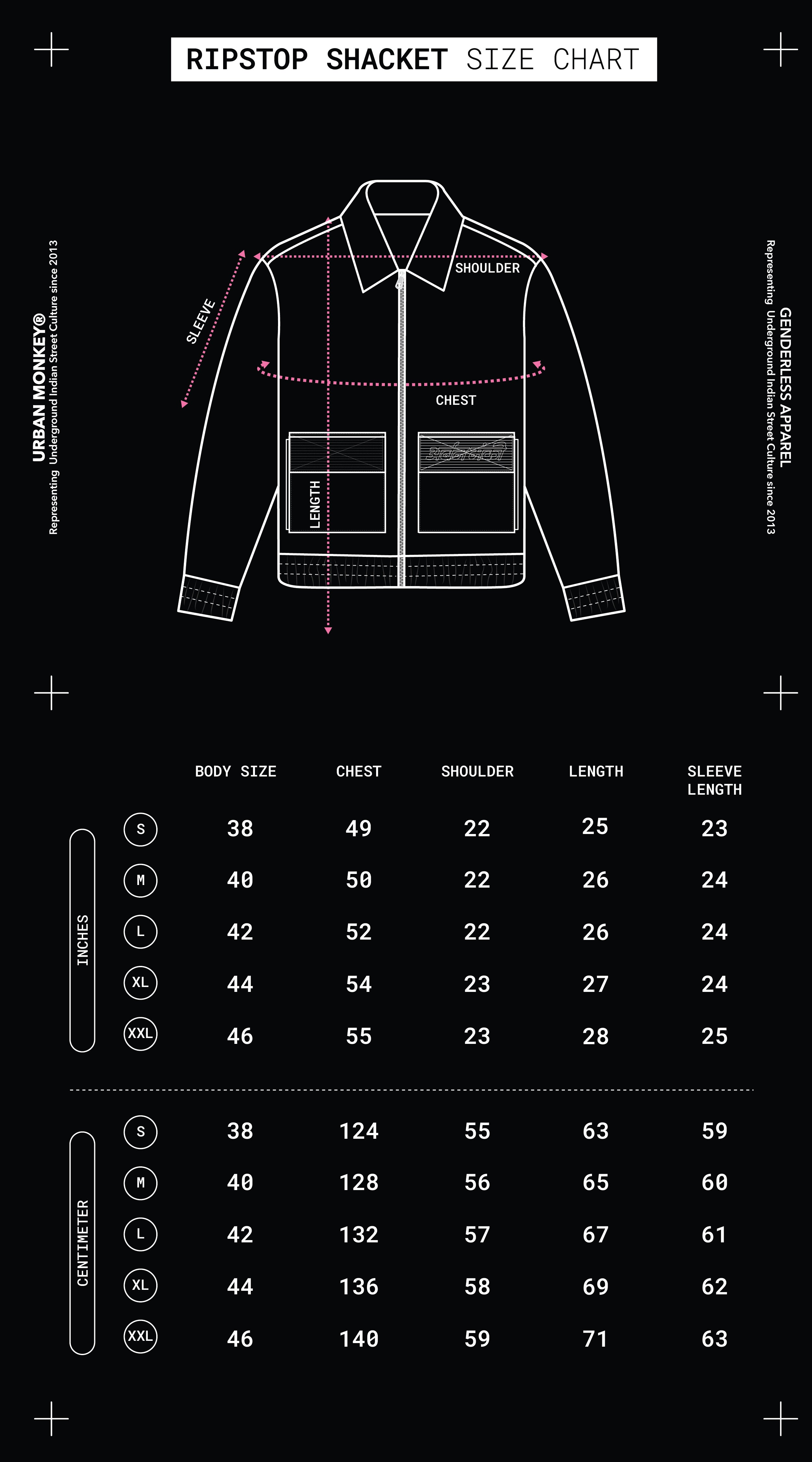 Size Chart Mobile Image