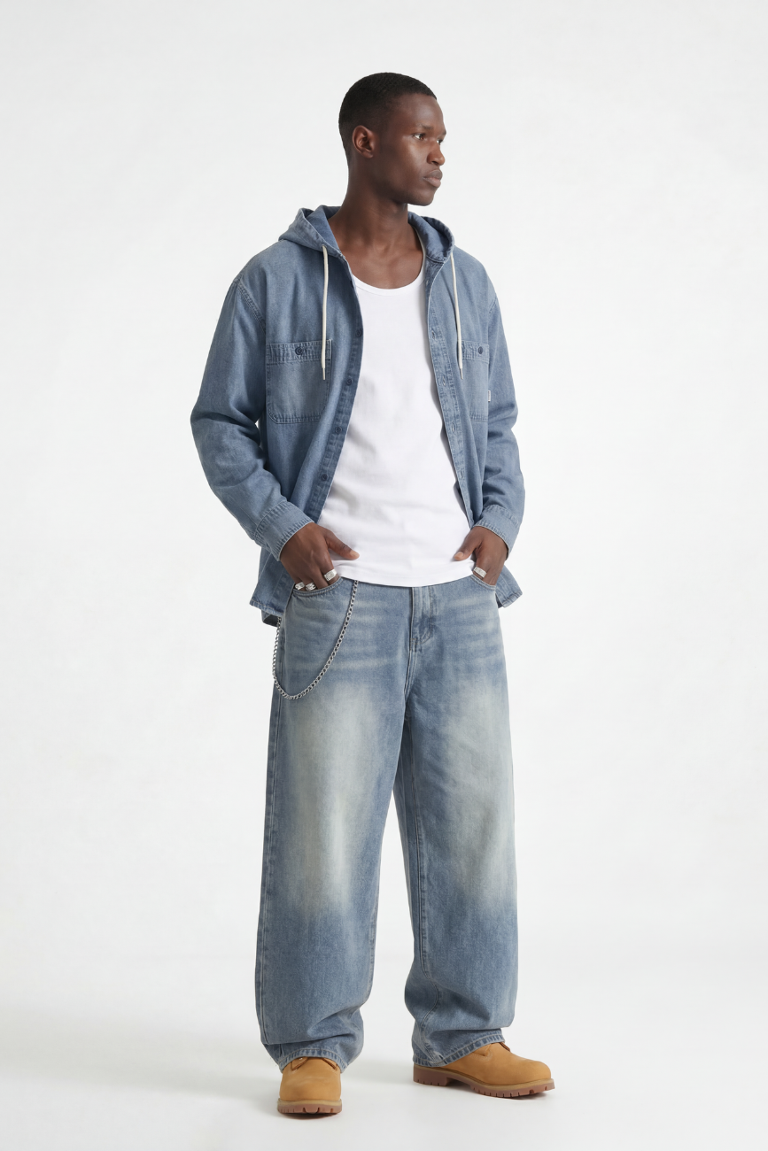Hooded Denim Shirt Urban Monkey®