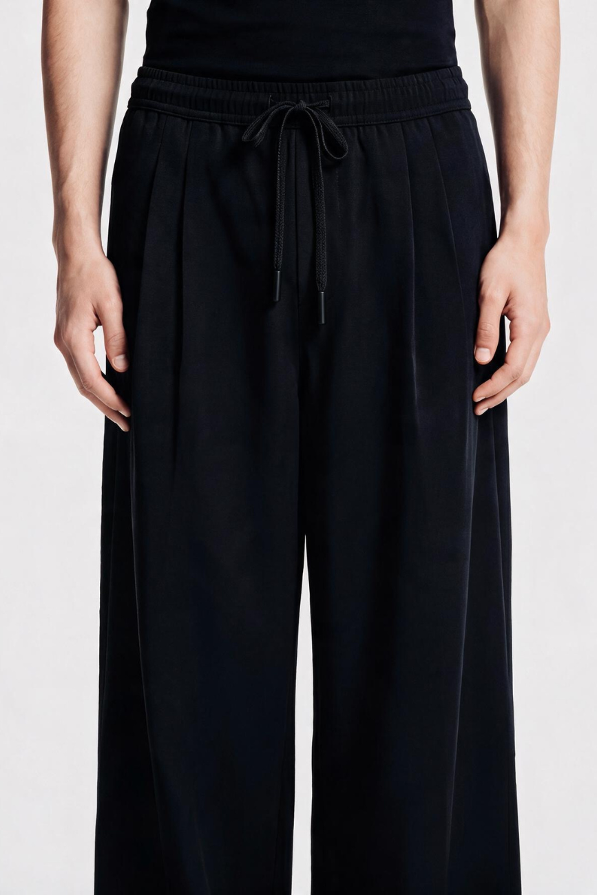 Relaxed Wide-Leg Trousers // Black Urban Monkey®
