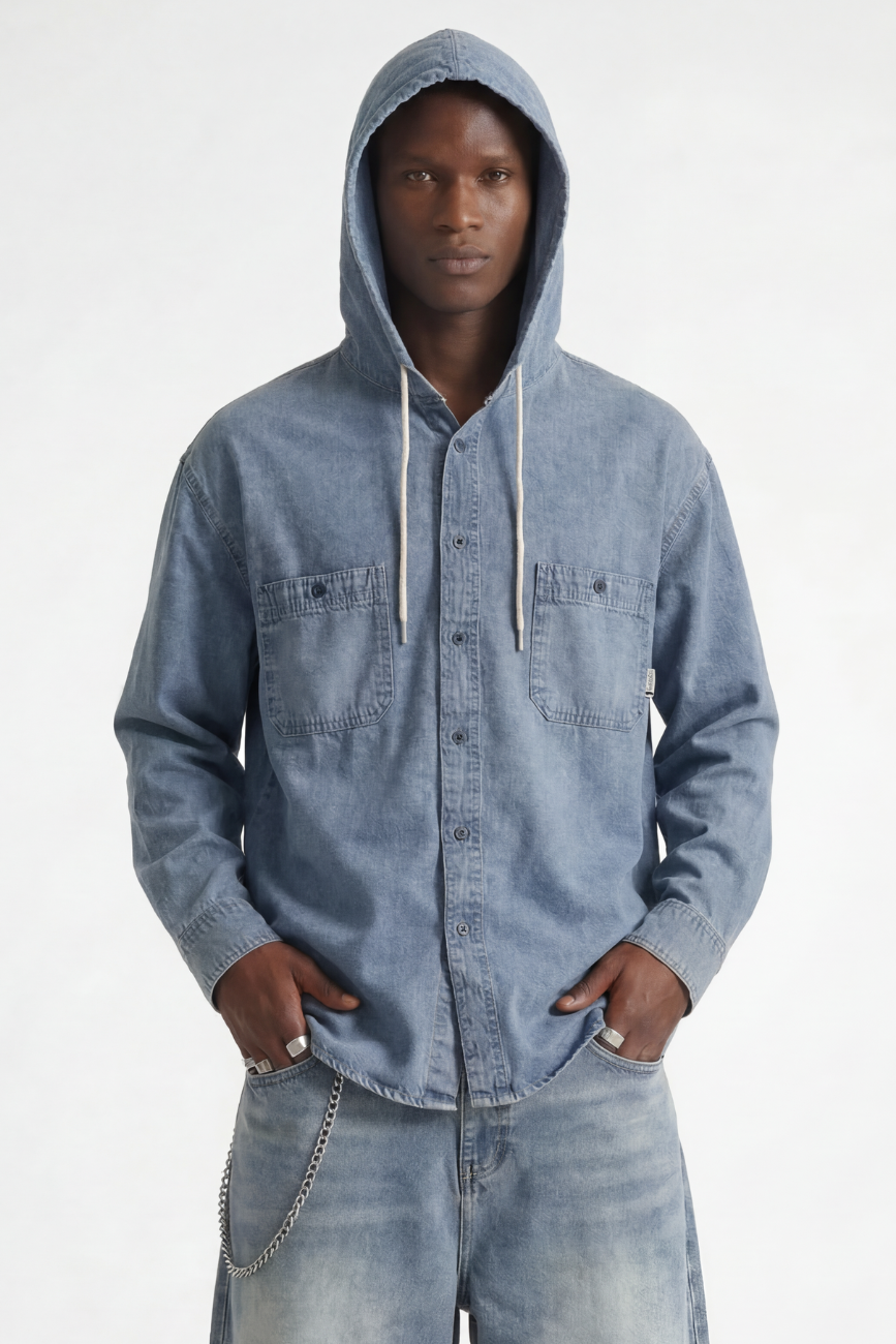 Hooded Denim Shirt Urban Monkey®