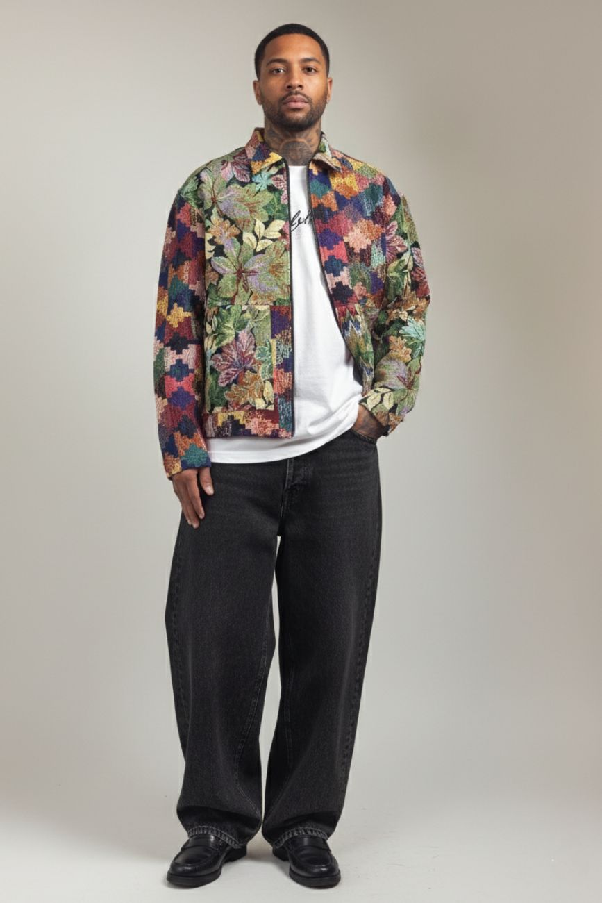 Flowers are dope // Jacquard Bomber Jacket Urban Monkey®