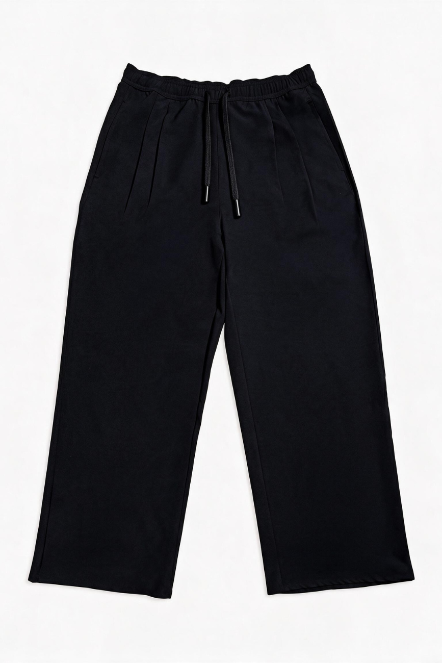 Relaxed Wide-Leg Trousers // Black Urban Monkey®
