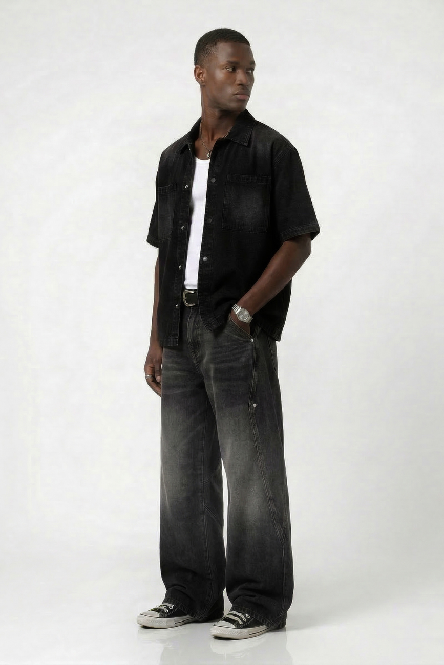 Denim Short Sleeves Shirt Urban Monkey®