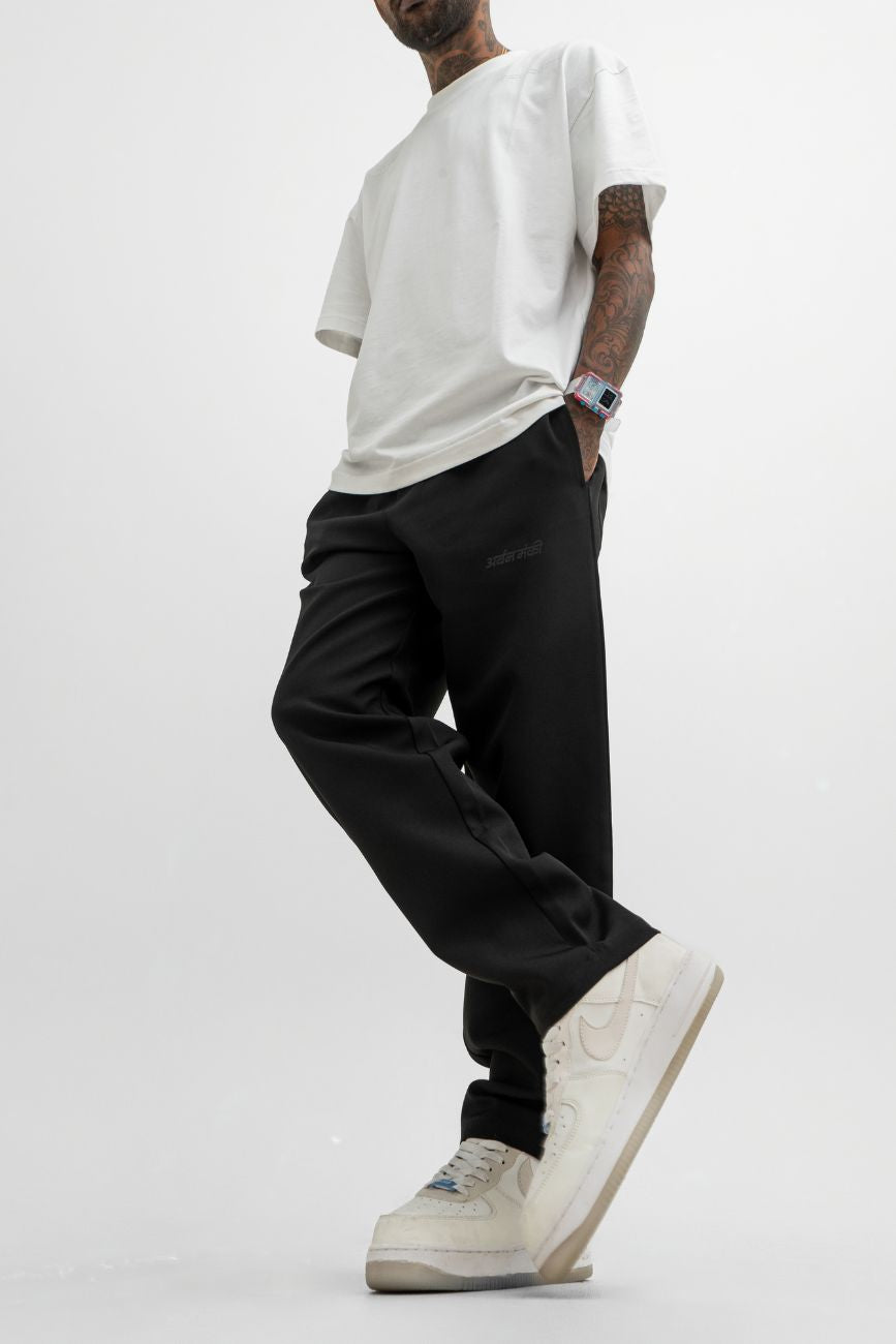 Upgraded Relaxed Straight-Cut Track Pants // Black Urban Monkey®