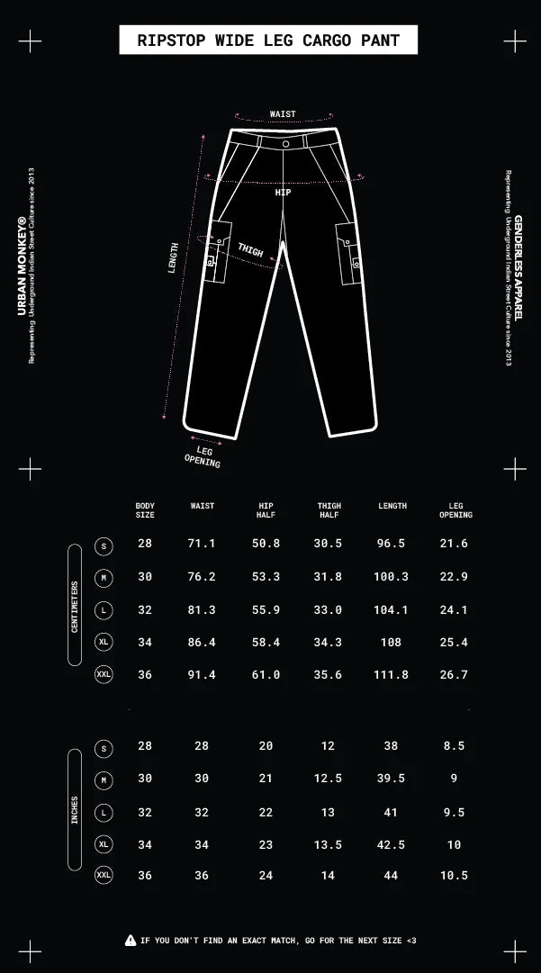 Size Chart Mobile Image