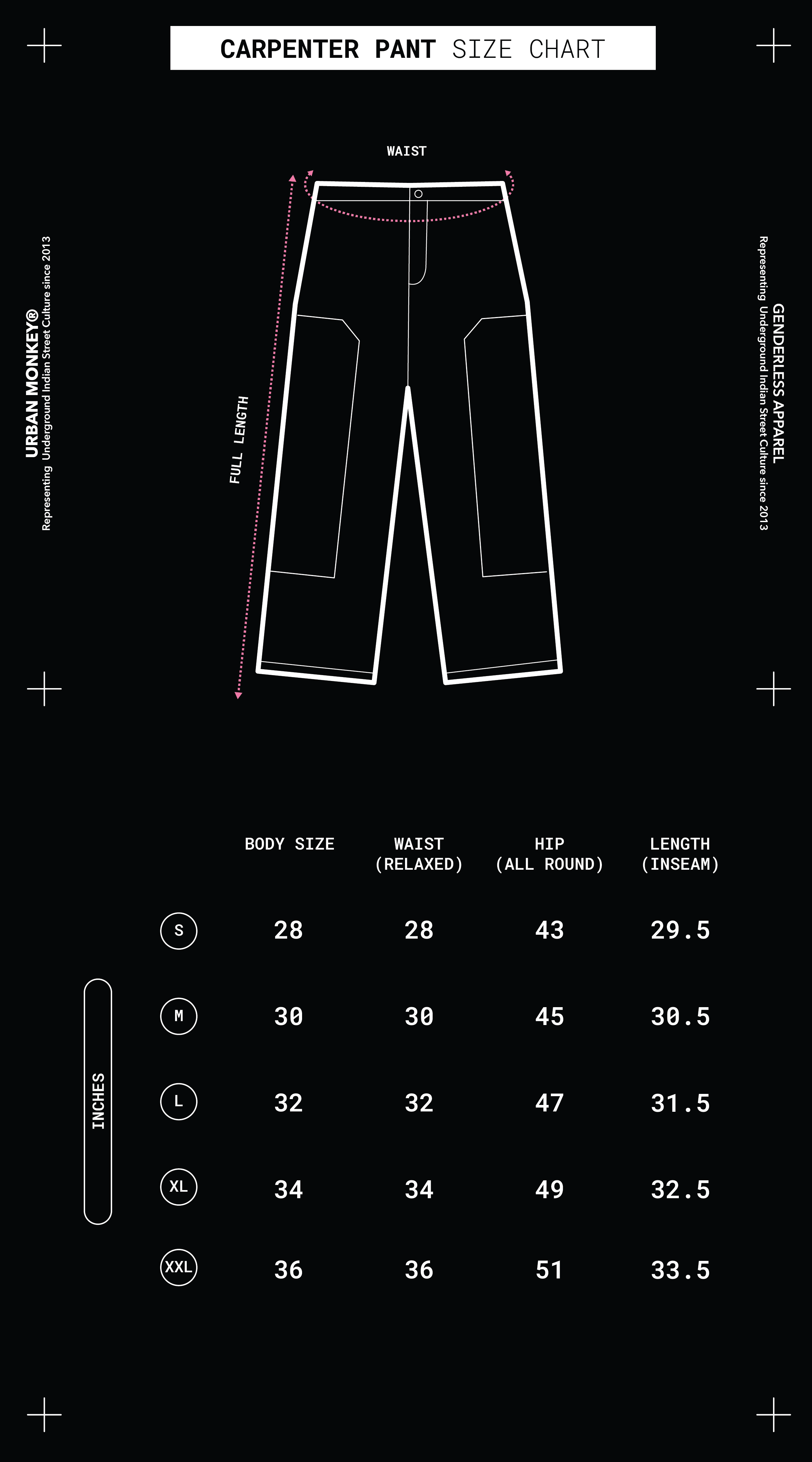 Size Chart Mobile Image