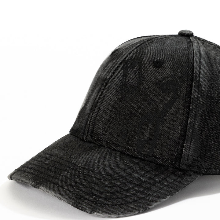 Urban Monkey Linked Baseball Cap – Washed Black Cotton with Chain Print ...