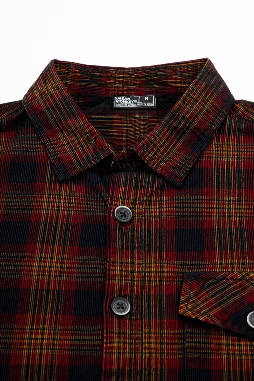 Check Corduroy Shirt 007 // regular fit - Urban Monkey® - UM24_SH_001G_S
