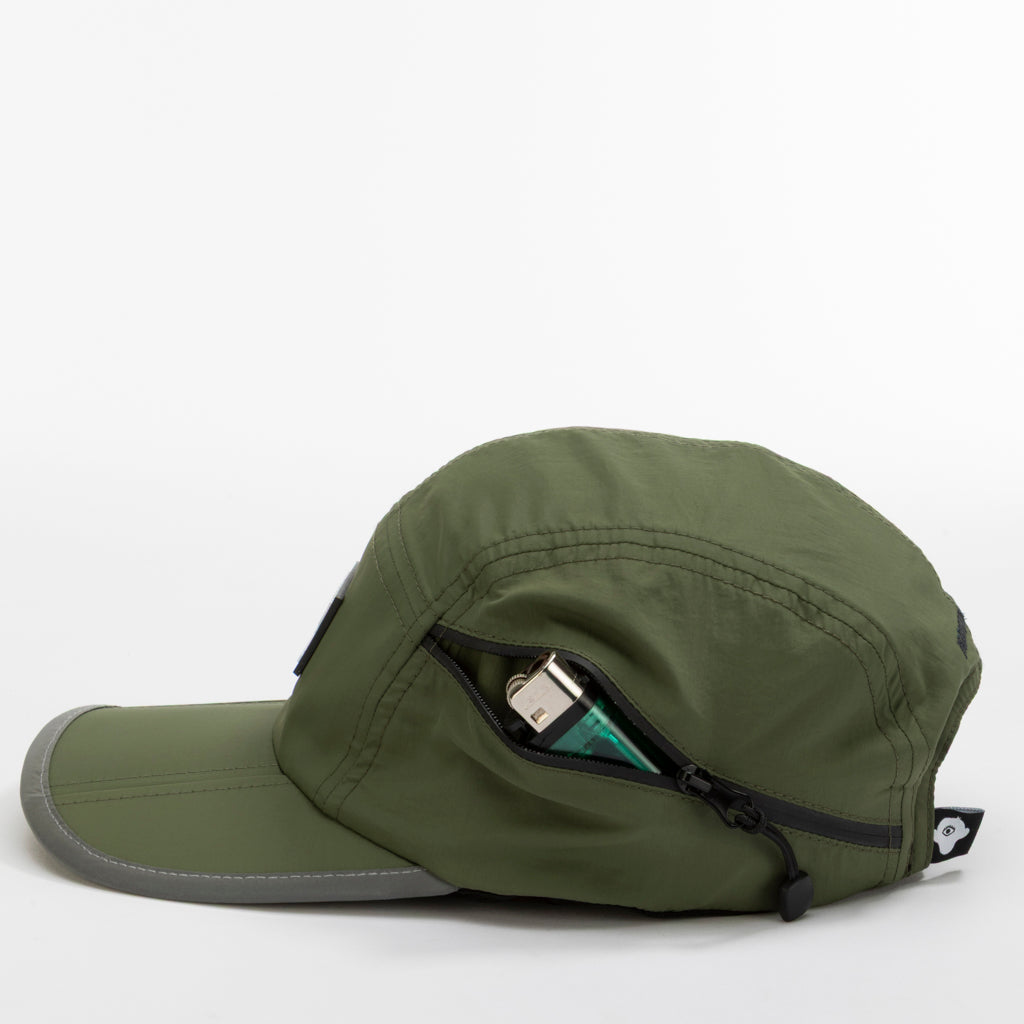 Foldable Outdoor Cap with Pocket // Olive Urban Monkey®