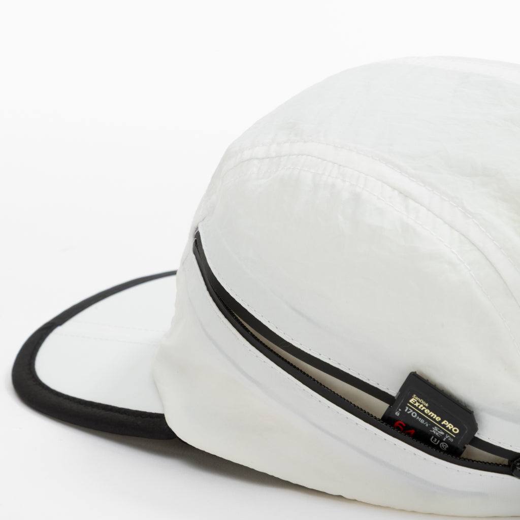 Foldable Outdoor Cap with Pocket // White Urban Monkey®