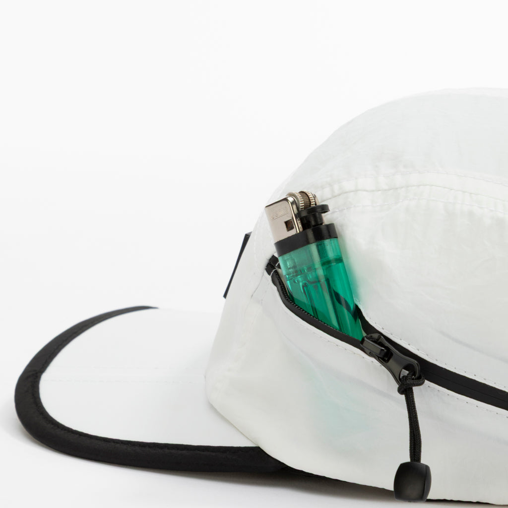 Foldable Outdoor Cap with Pocket // White Urban Monkey®