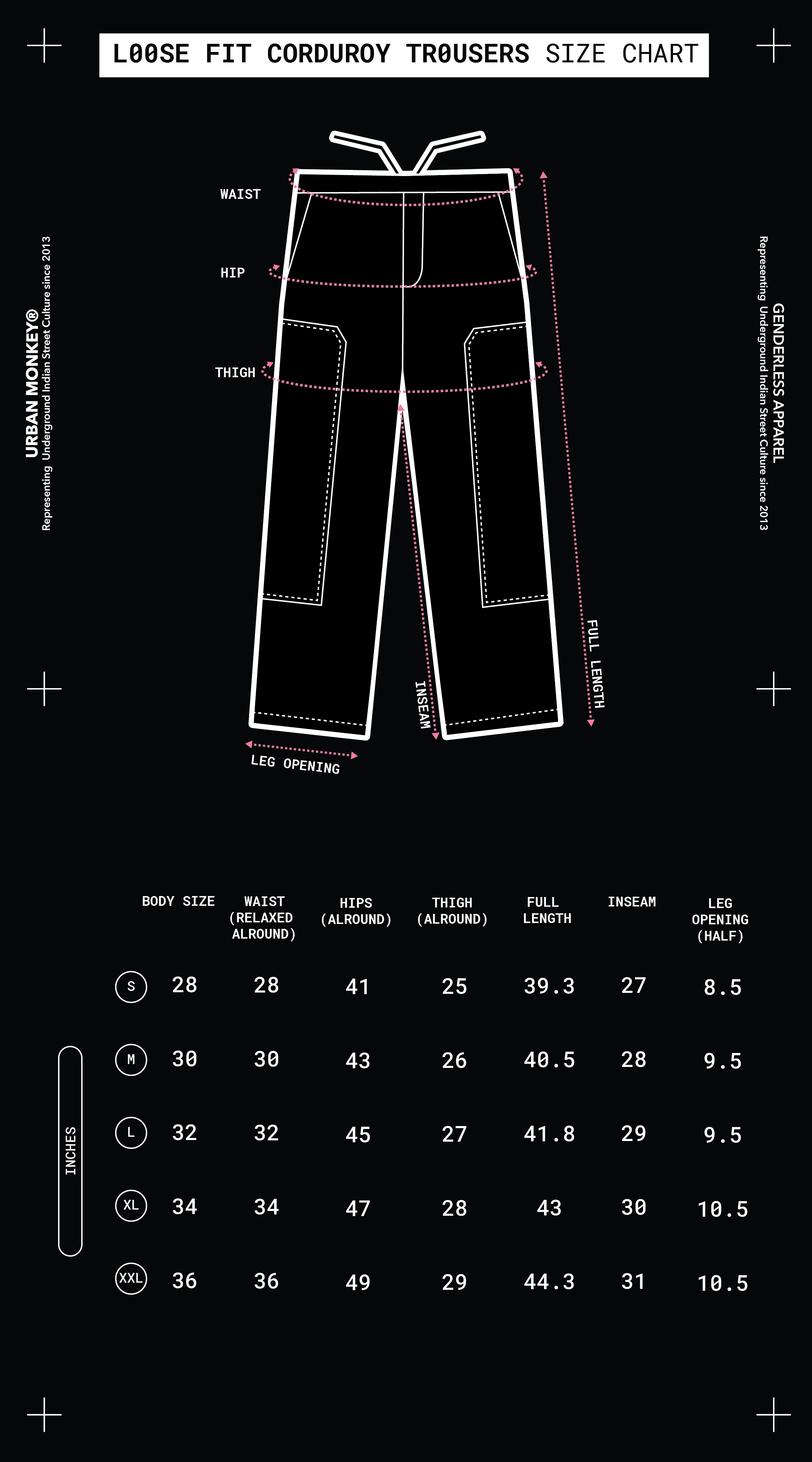 Size Chart Mobile Image
