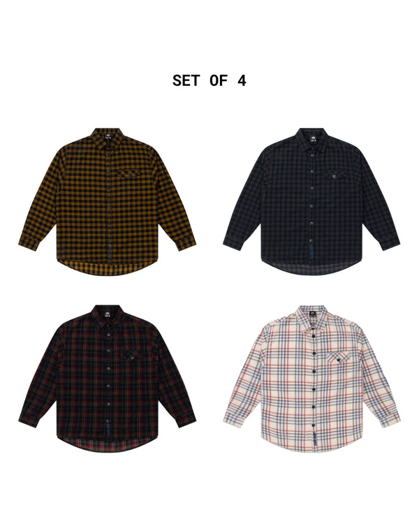 Pack of 4 Corduroy Shirts // regular fit