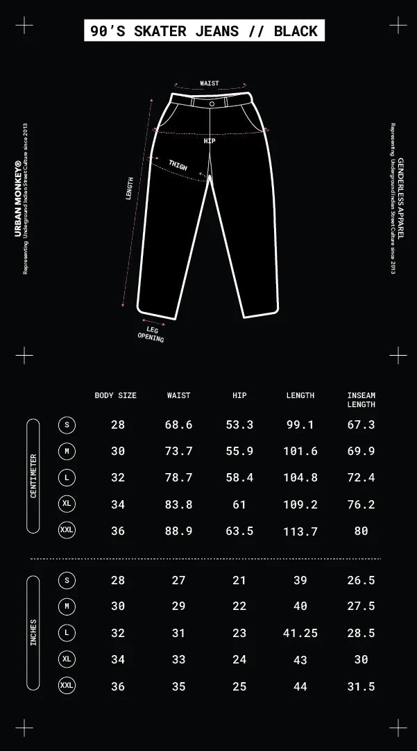 Size Chart Mobile Image
