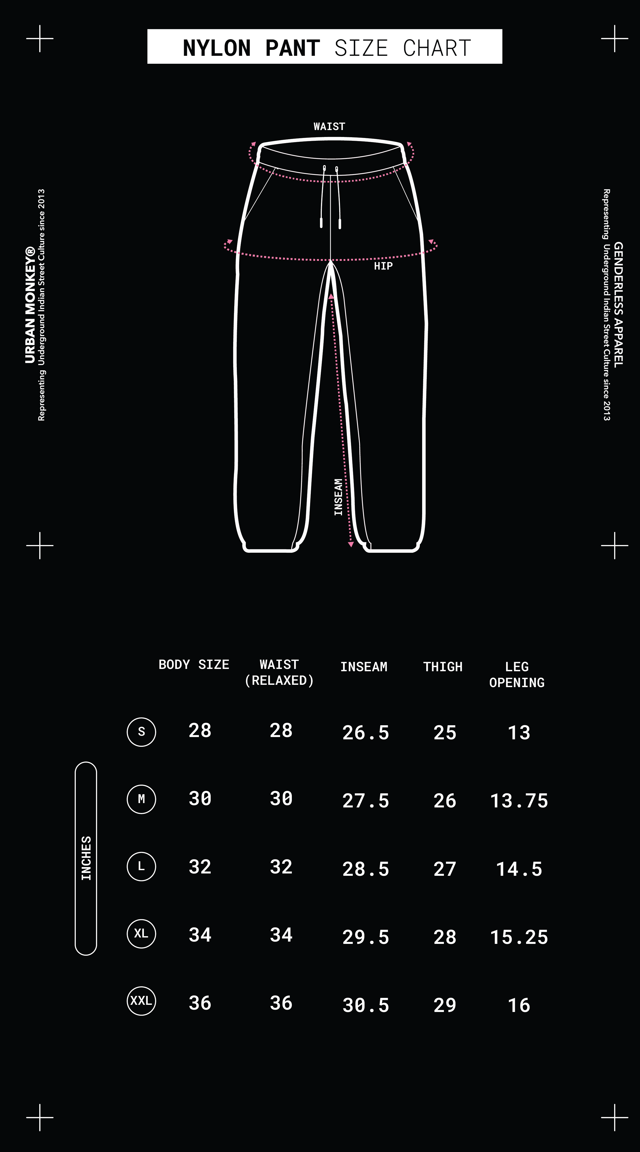 Size Chart Mobile Image