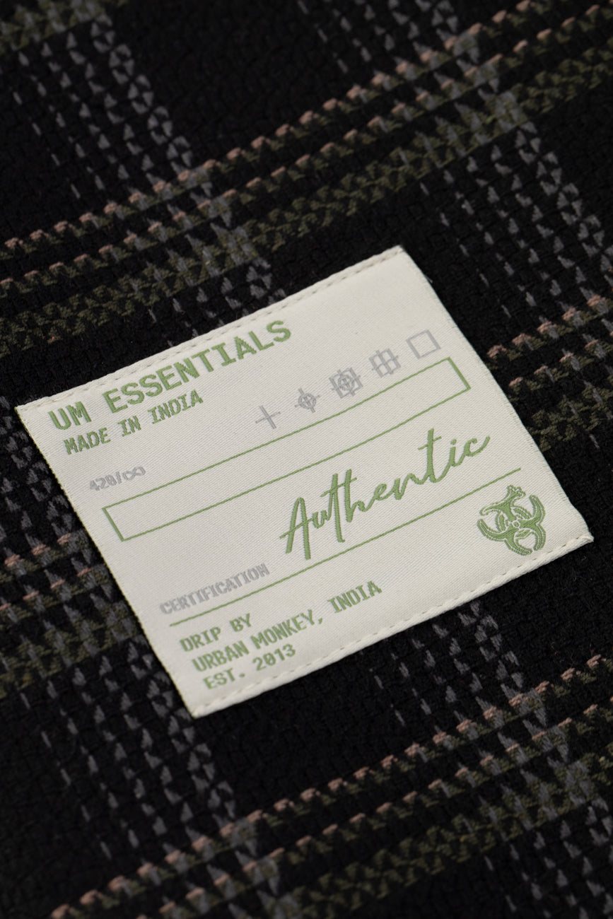 Plaid Long Sleeve Shirt // Black Urban Monkey®