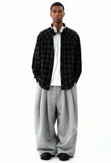 Plaid Long Sleeve Shirt // Black Urban Monkey®