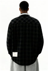 Plaid Long Sleeve Shirt // Black Urban Monkey®