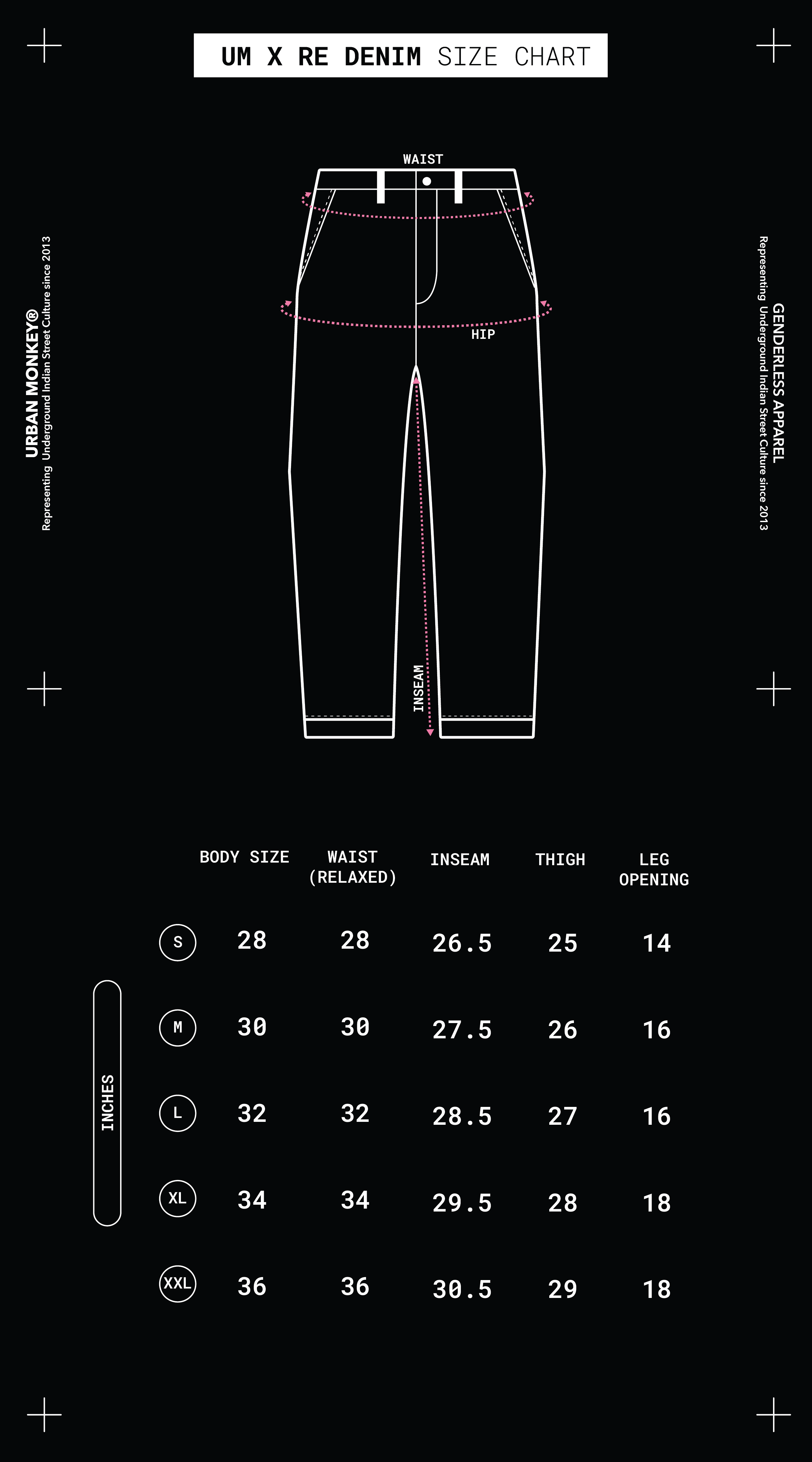 Size Chart Mobile Image