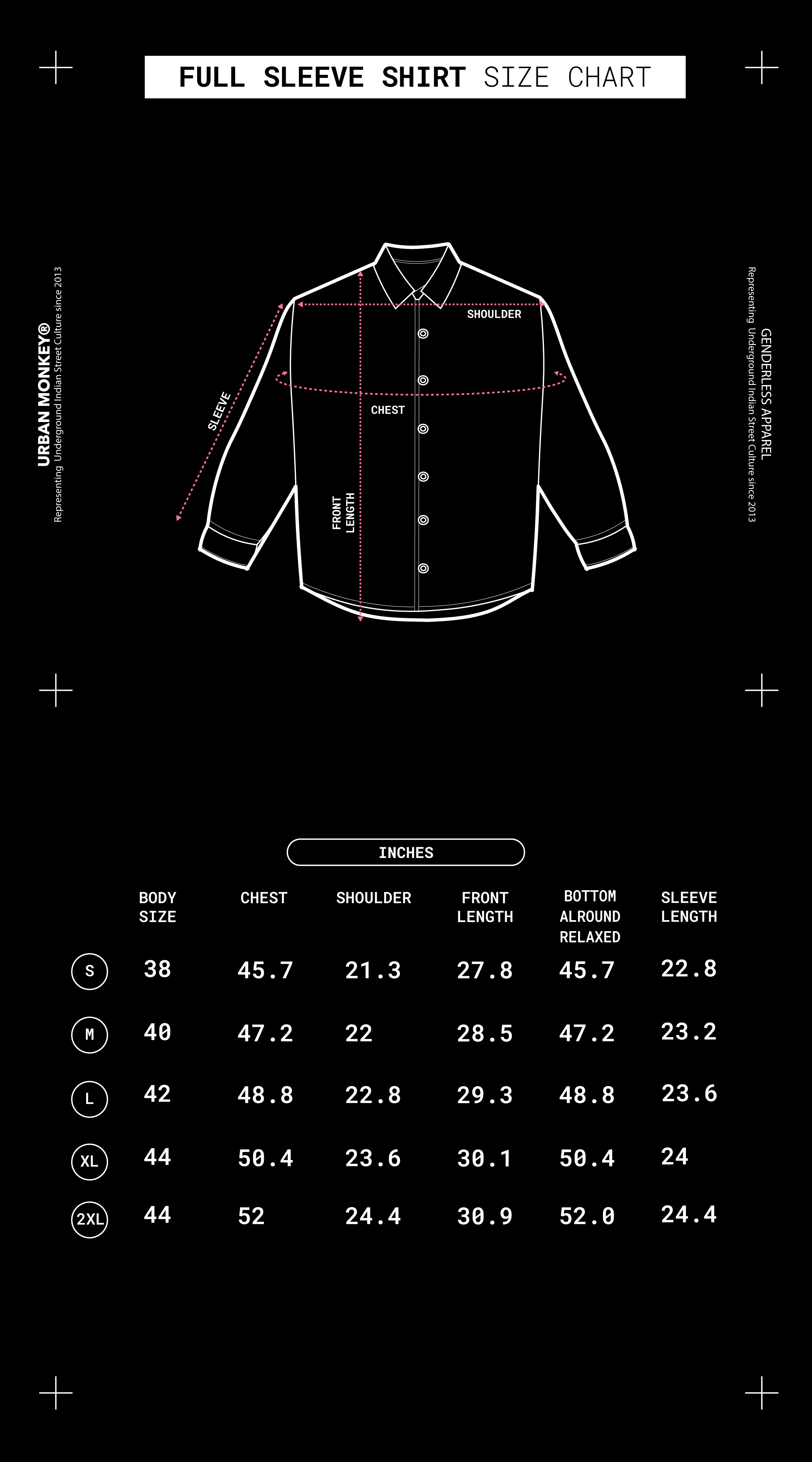 Size Chart Mobile Image