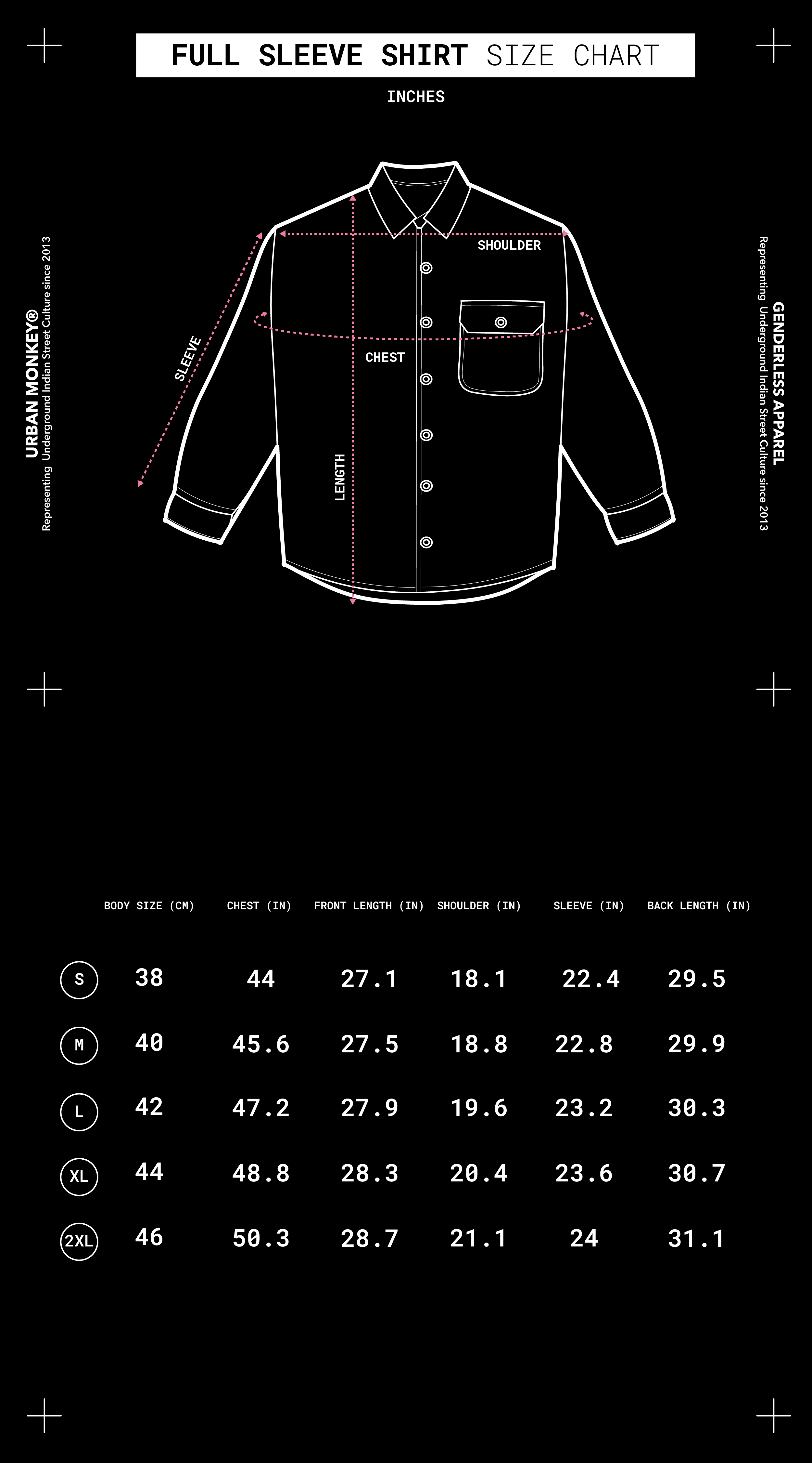 Size Chart Mobile Image