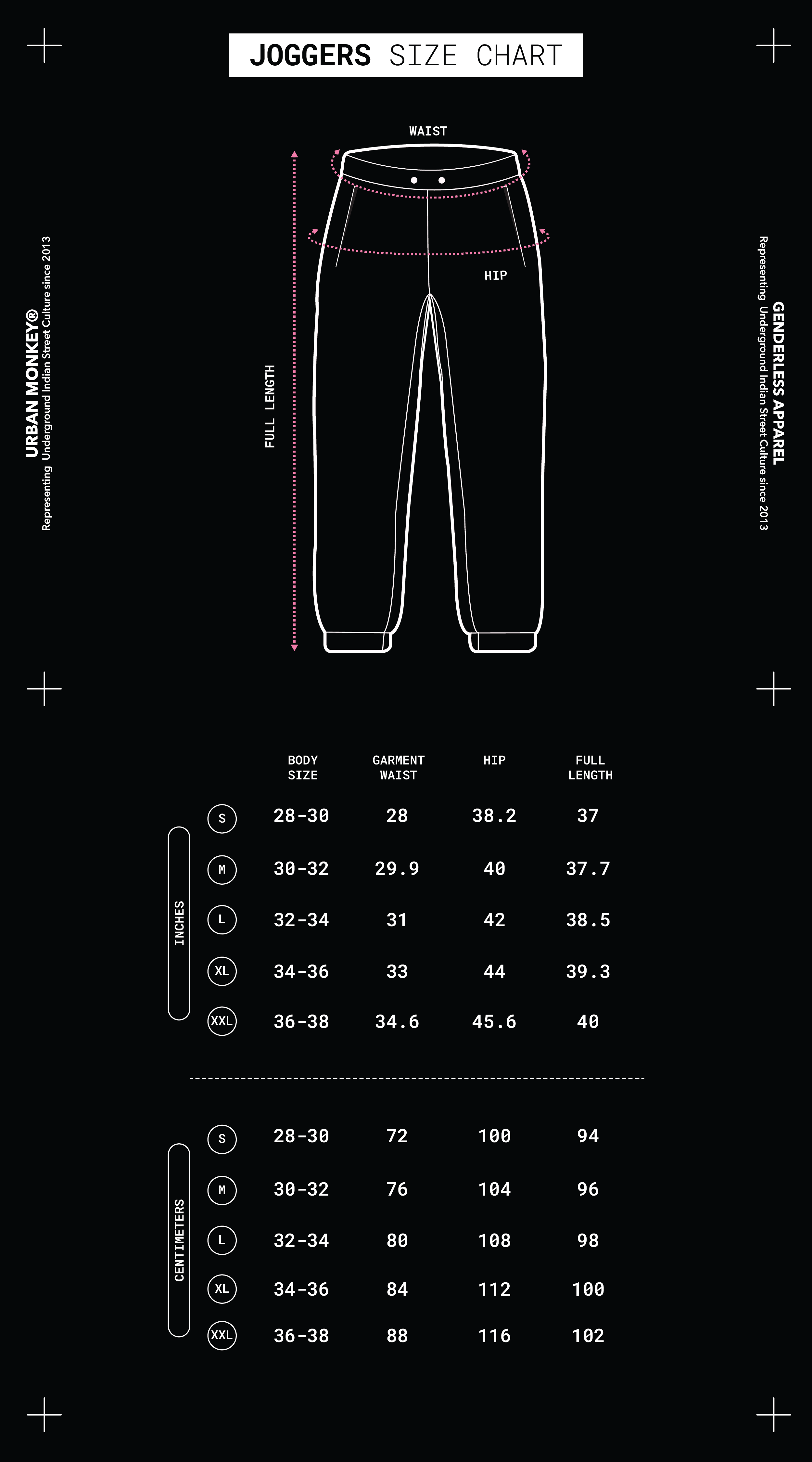 Size Chart Mobile Image