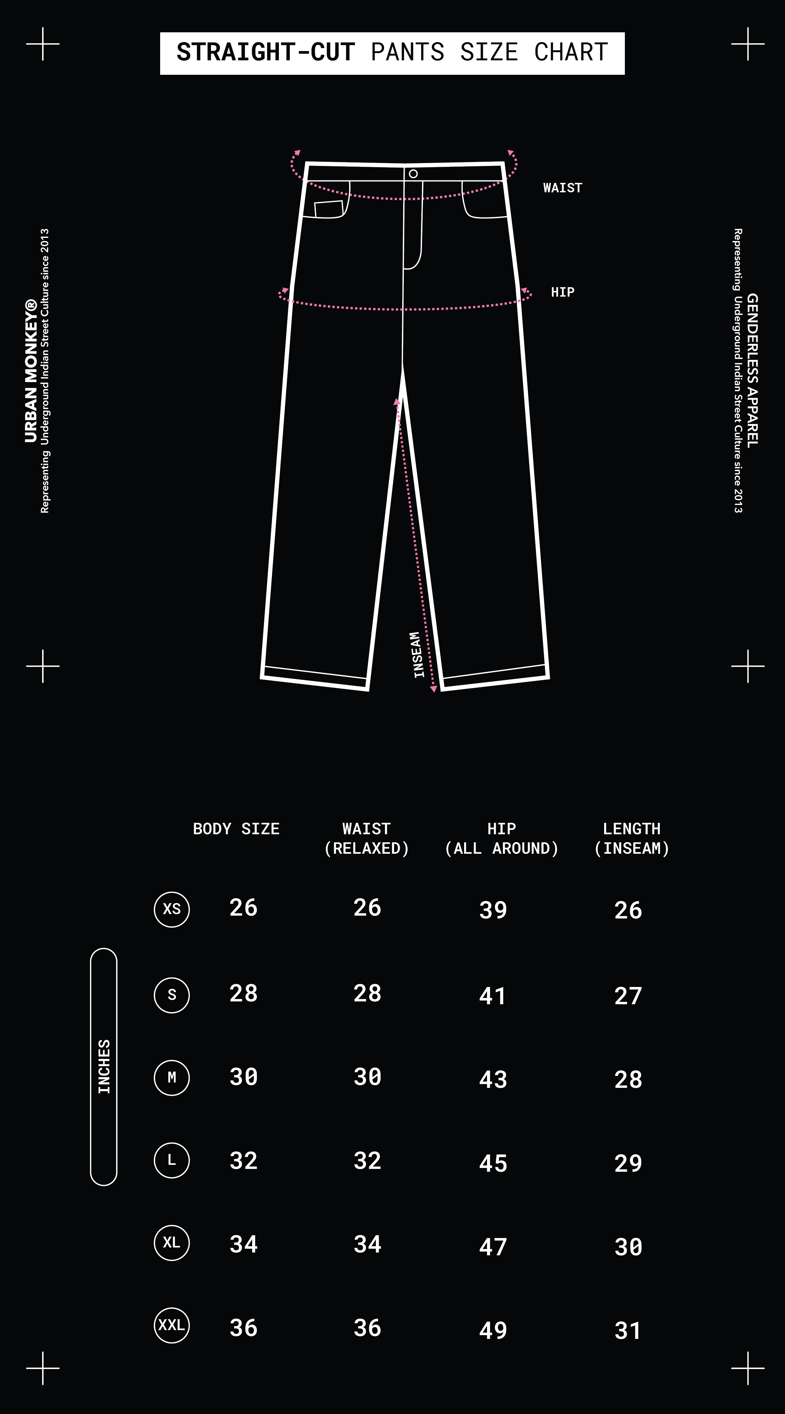 Size Chart Mobile Image