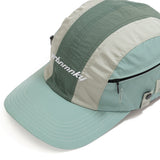 Top view sage Green 5-Panel Cap with white embroidered logo, side zip pocket and metal side clips Urban Monkey®