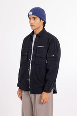Cotton Twill Shacket // Black - Urban Monkey® - UM23A_SH_003A_XS
