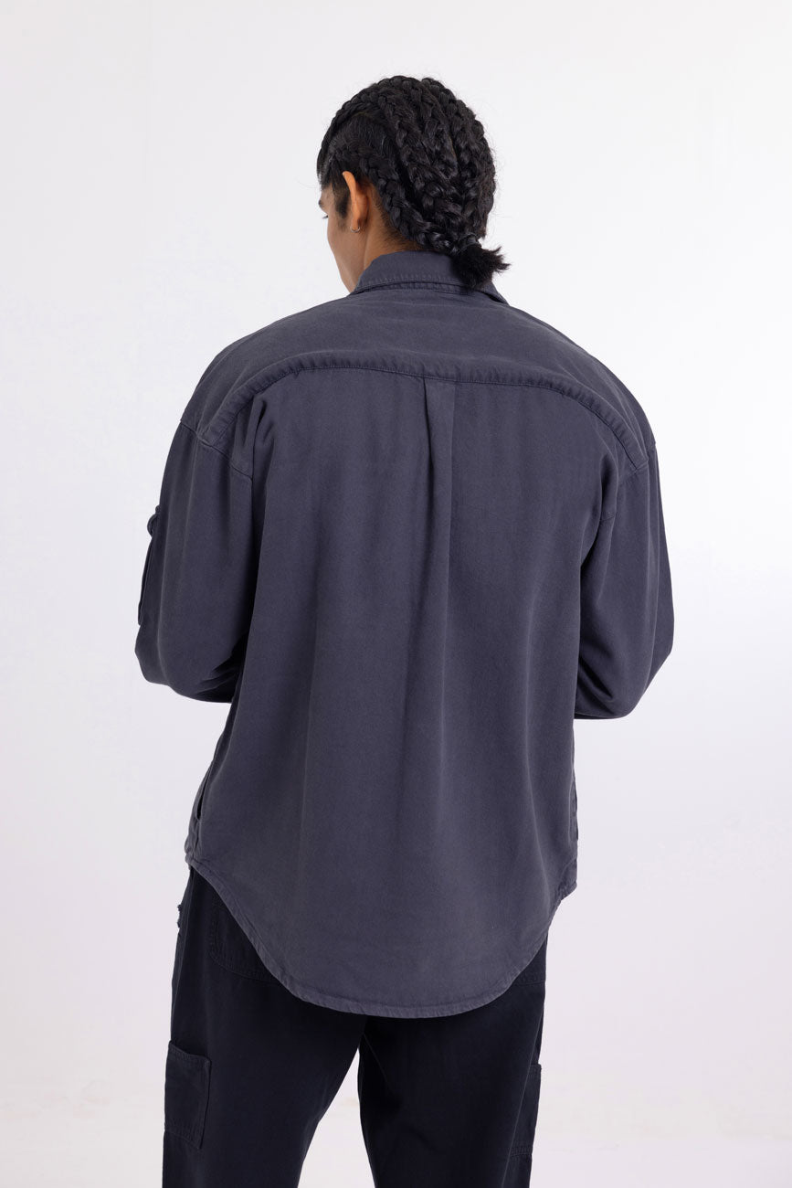 Cotton Twill Shacket // Graphite - Urban Monkey® - UM23A_SH_003B_XS