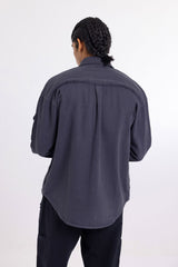 Cotton Twill Shacket // Graphite - Urban Monkey® - UM23A_SH_003B_XS