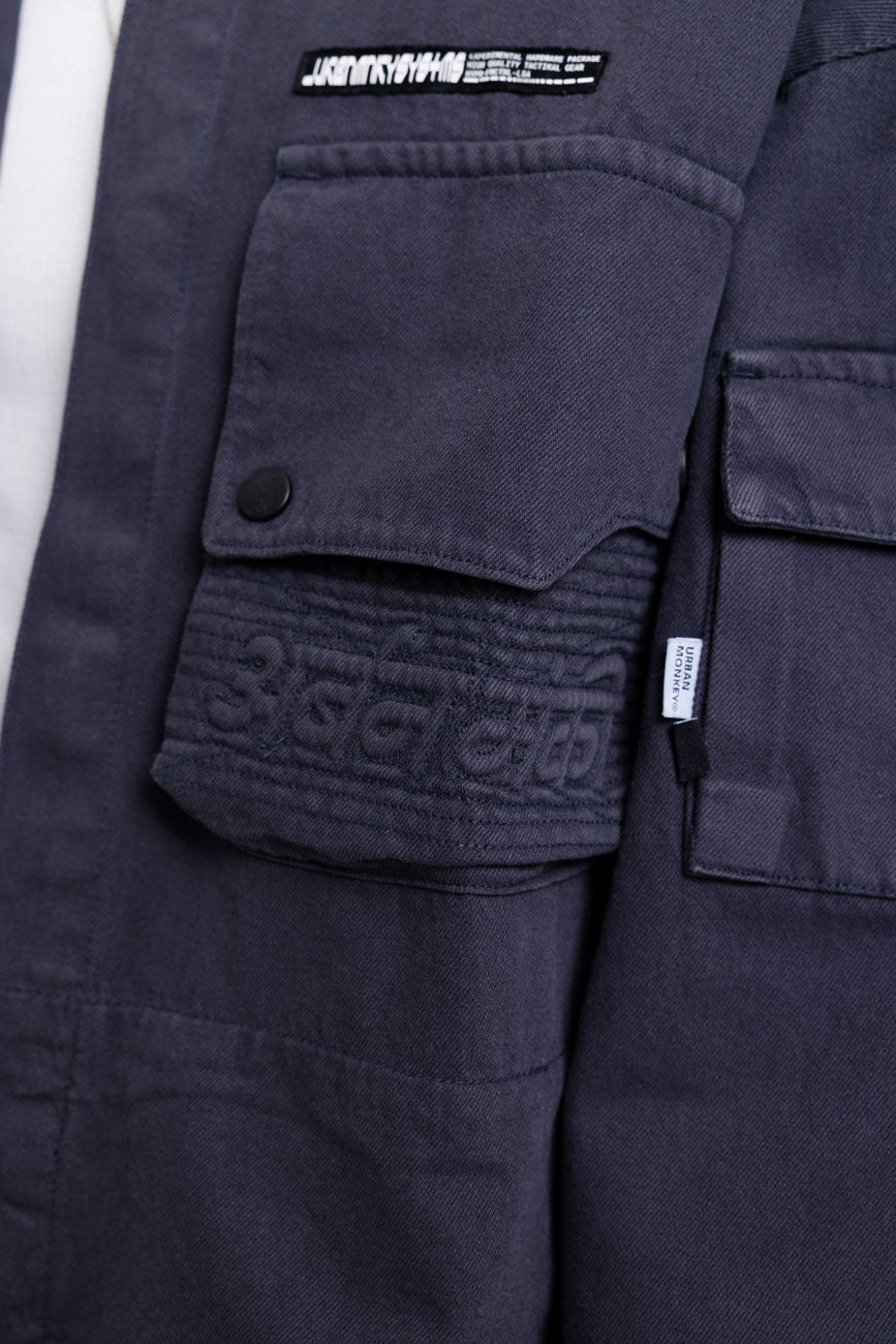 Cotton Twill Shacket // Graphite - Urban Monkey® - UM23A_SH_003B_XS