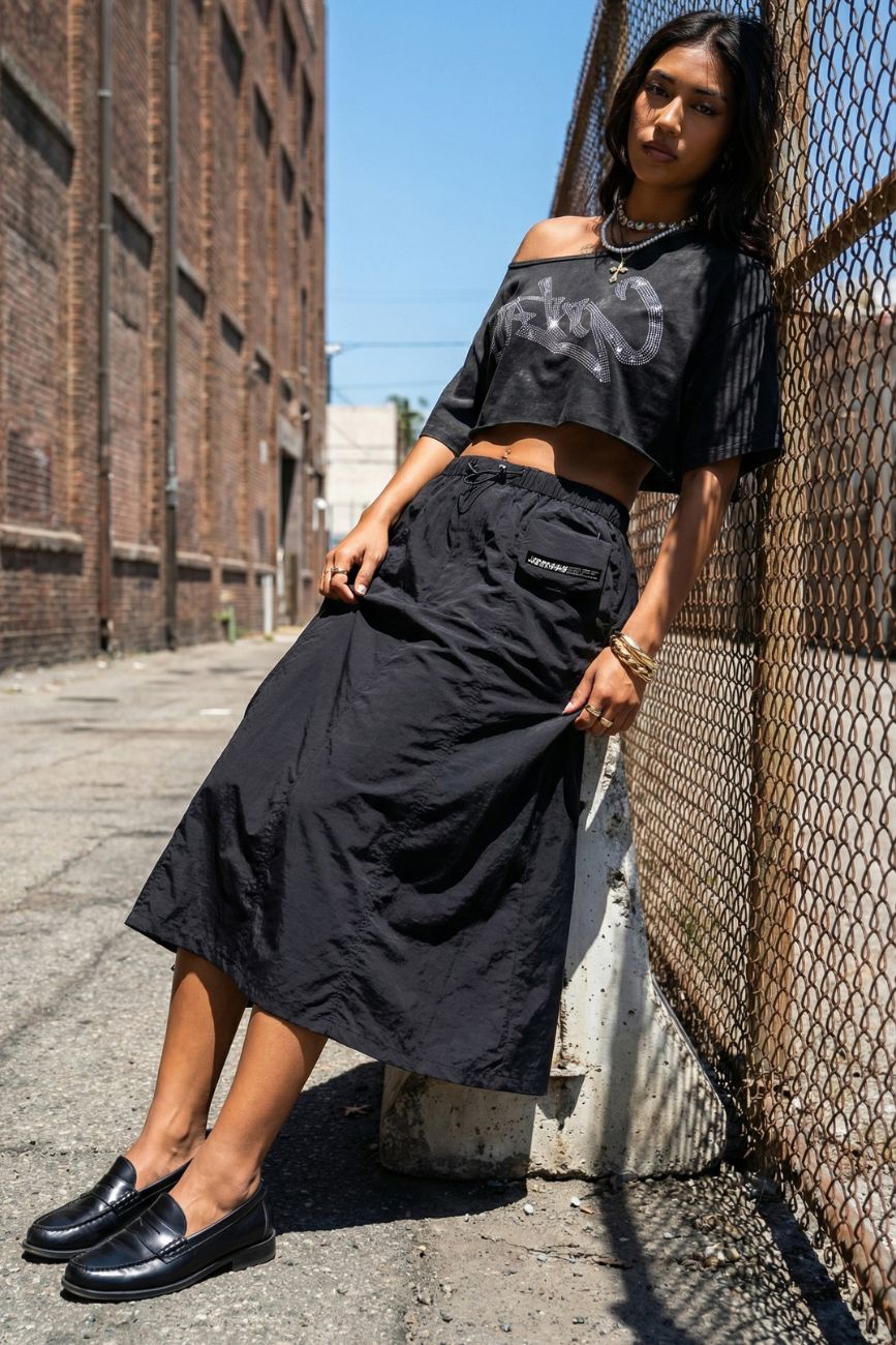 Cargo Parachute Skirt // Black Urban Monkey®
