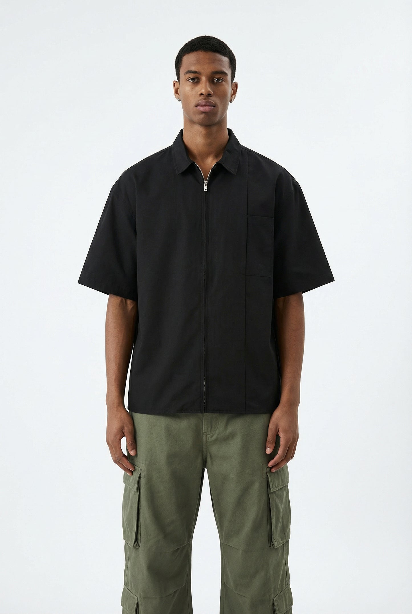 Zip Up Shirt // Black