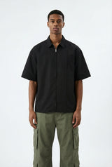 Zip Up Shirt // Black