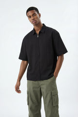 Zip Up Shirt // Black