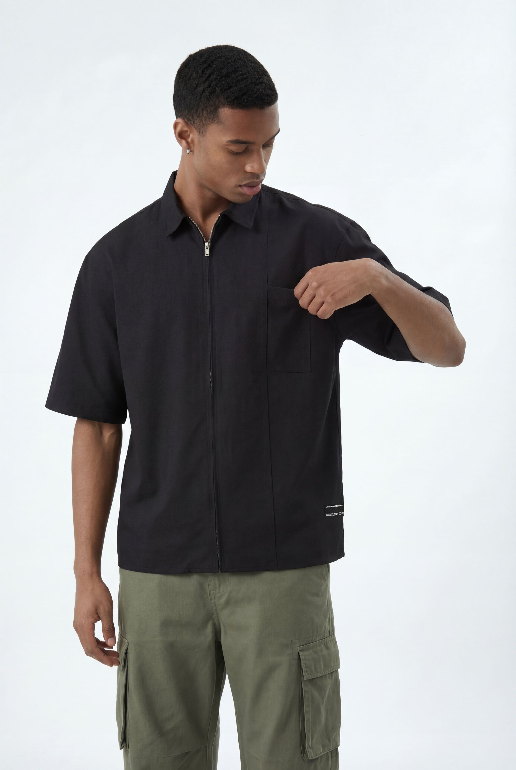 Zip Up Shirt // Black
