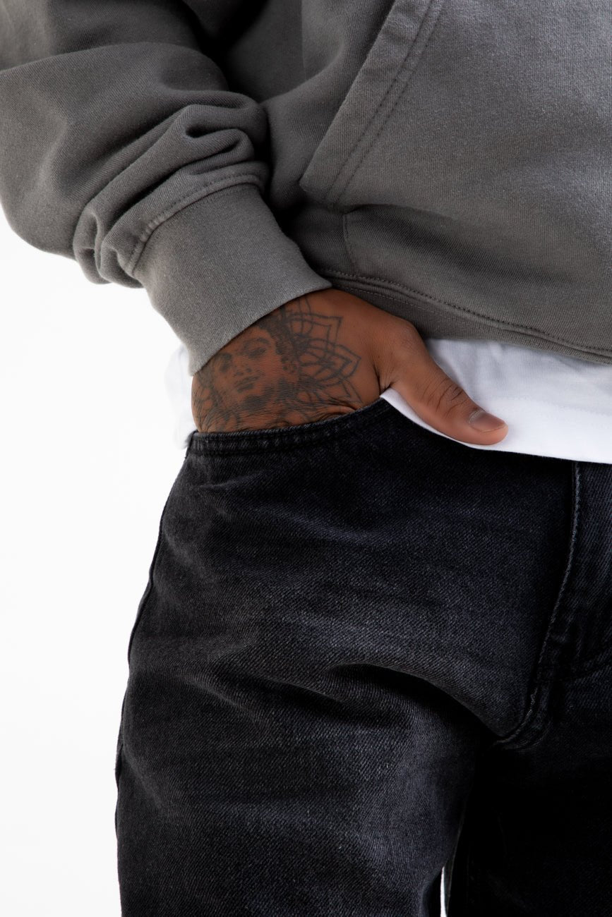 Denim Shorts // Washed Charcoal - Urban Monkey® - UM24A_DE_009_S