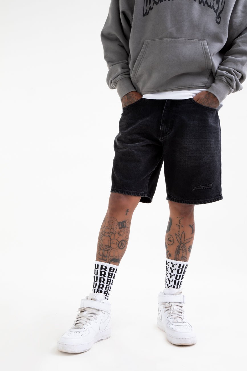 Denim Shorts // Washed Charcoal - Urban Monkey® - UM24A_DE_009_S