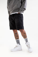 Denim Shorts // Washed Charcoal - Urban Monkey® - UM24A_DE_009_S