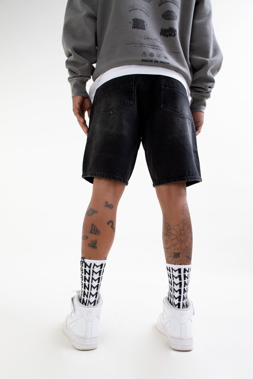 Denim Shorts // Washed Charcoal - Urban Monkey® - UM24A_DE_009_S