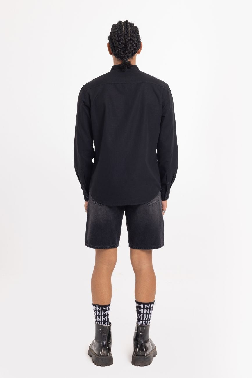 Linen Shirt // Black - Urban Monkey® - UM24A_SH_B002_S