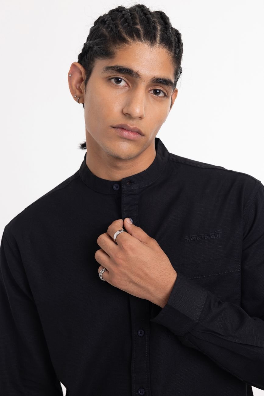 Linen Shirt // Black - Urban Monkey® - UM24A_SH_B002_S