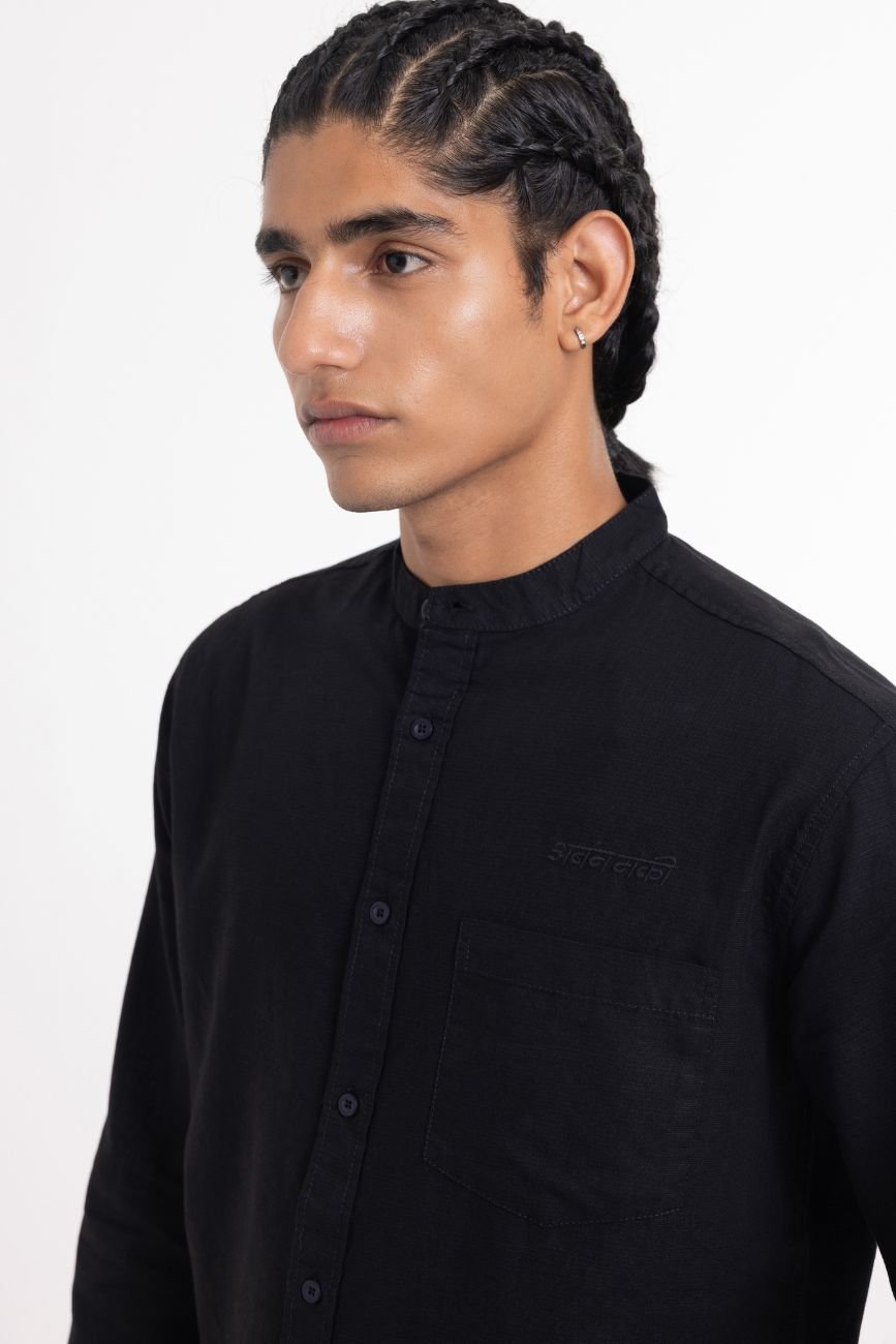 Linen Shirt // Black - Urban Monkey® - UM24A_SH_B002_S