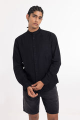 Linen Shirt // Black - Urban Monkey® - UM24A_SH_B002_S